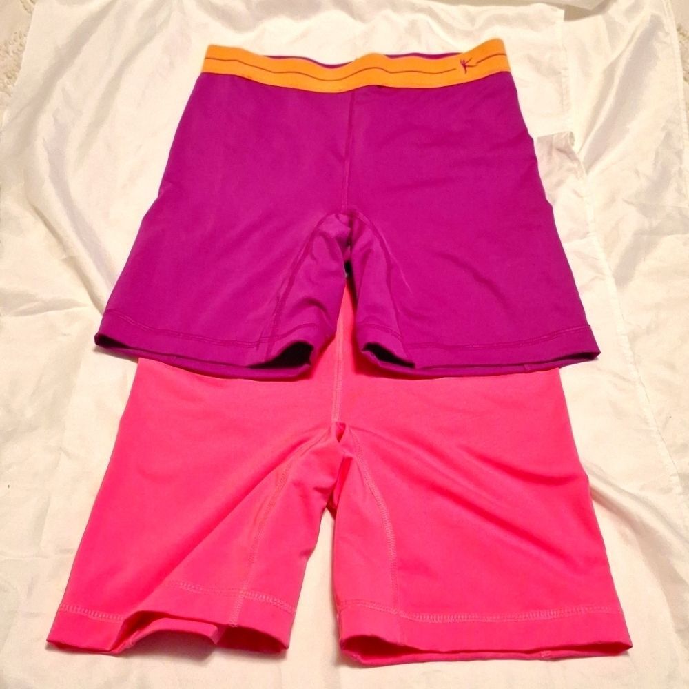 Pink and purple danskin now biker shorts spandex athletic shorts size small
